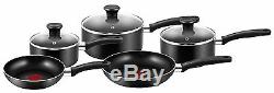 Tefal 5-Piece Cookware Saucepan Sets Non Stick Pots and Pans Set, Black