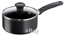 Tefal 5 Piece, Essential, Pots and Pans Set, Black, Aluminium, Non Stick