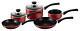 Tefal Bistro Non Stick Cookware Set 5 Piece Frying Pan Saucepan With Glass Lid
