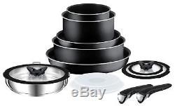 Tefal Cooking Set 13 Pc Black Kitchen Non Stick Saucepan Cookware Pots Pans Lids