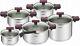 Tefal Cookware Set Cook & Clip 10 Pcs Saucepan Stewpots Glass Lids Pots Pot LID