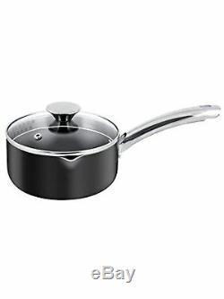 Tefal Easy STRAIN 4 Piece Non-Stick Cookware Pan Set, Glass Lid With Strainer