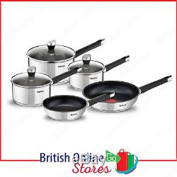 Tefal Emotion Stainless Steel 5 Piece Pan Set, Induction Compatible E824S544