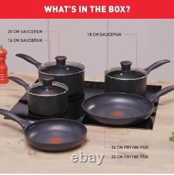Tefal Induction G155S544 Non-Stick 5 pcs Cookware Saucepan Frying Pan Set, Black