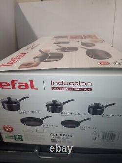 Tefal Induction G155S544 Non-Stick 5 pcs Cookware Saucepan Frying Pan Set, Black