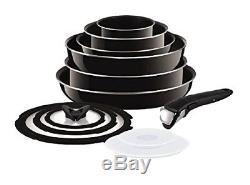 Tefal Ingenio 13 Piece Non-stick Enamel Frypan Saucepan Cookware Set, Black