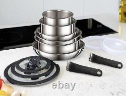 Tefal Ingenio 13 Piece Pan Set Stainless Steel-Induction Gas Electric FREE POST