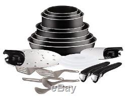 Tefal Ingenio 20 Pieces Set of Frying Pans and Saucepans Aluminium Black