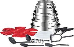 Tefal Ingenio Emotion Cookware Induction 22 Pcs Stainless Steel Pots & Pans Set