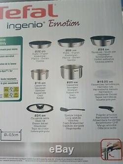 Tefal Ingenio Emotion Pots and Pans Set, Stainless Steel, 10-Piece, Induction