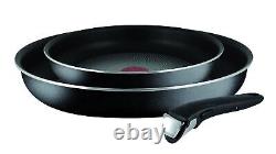 Tefal Ingenio Essential Try-Me Pan Set, 3 Pieces, Stackable, Removable Handle
