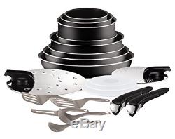 Tefal Ingenio Set of Frying Pans and Saucepans, Aluminium, black, 20 pièces