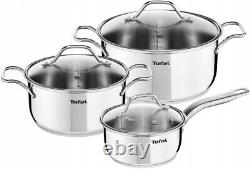 Tefal Intuition Cookware Set 6 Pcs Glass Lids Stewpots Saucepan Induction Pots