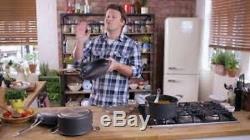 Tefal Jamie Oliver Hard Anodised Premium Series 5 Piece Cookware Set Pan Black