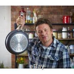Tefal Jamie Oliver Hard Anodised Premium Series 5 Piece Cookware Set Pan Black