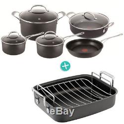 Tefal Jamie Oliver Non-stick Induction Set Pot/Pan/Frypan & Roaster Tray withRack