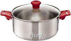 Tefal Jamie Oliver Stainless Steele 5 Pieces Pan/Pot Set Red Free Delivery
