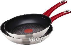 Tefal Jamie Oliver Stainless Steele 5 Pieces Pan/Pot Set Red Free Delivery