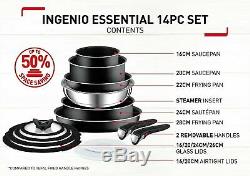 Tefal L2009542 Ingenio Essential 14 Piece Pots & Pans Set Black