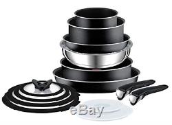 Tefal L2009542 Ingenio Essential 14 Piece Pots and Pans Set, Black
