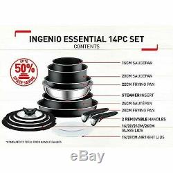 Tefal L2009542 Ingenio Essential 14 Piece Pots and Pans Set, Black- Not