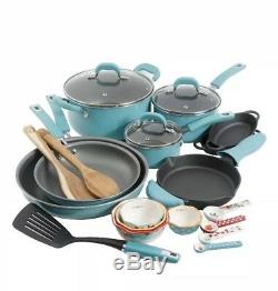 The Pioneer Woman Vintage Speckle 24-Piece Cookware Combo Set Pan Pot Turquoise