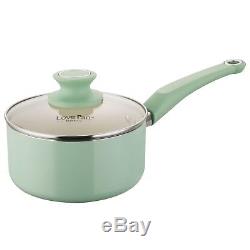 Tiffany Blue Pots n Pans Set, White Ceramic Nonstick Coating Aluminum Cookware
