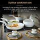 Tower Cavaletto 5 Piece Pan Set White with Champagne Gold Cookware 5yr Guarantee