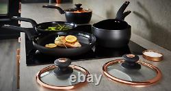 Tower Cavaletto Black/Rose Gold 5 Piece Pan Set Kitchen Cookware 5 Yr Guarantee