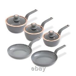 Tower Cavaletto Pan Set, 5 Piece, Non-Stick, Induction Safe, Grey T800232GRY