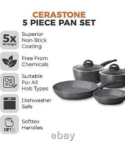 Tower Cerastone T81276 Forged 5 Piece Pan Set with Non-Stick Coating and Softex