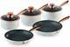 Tower Frying Pan And Saucepan Set, Rose Gold Marble Effect, Non-Stick Coating 5
