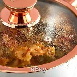 Tower Frying Pan And Saucepan Set, Rose Gold Marble Effect, Non-Stick Coating 5