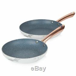 Tower JBMARBLE5PC 5 Piece Pan Set in White Marble and Rose Gold Brand New