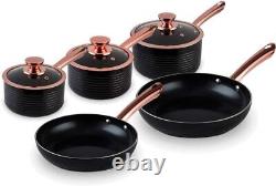 Tower Linear Induction Pots And Pans Sets, Non Stick Cerasure Coating, Black An