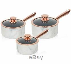 Tower Marble Rose Gold 3 Piece Pan Marble Rose Gold Pans Are Equipped With Set