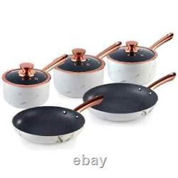 Tower Marble Rose Gold 5 Piece Non-Stick Pan Set 2.5mm Thick Aluminium Body? New