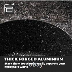 Tower Precision 5 Piece Pan Sets Black, Non-Stick, Forged Aluminium T900110
