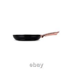 Tower Rose Gold Pot and Pan Set, Non Stick and Easy to Clean, Black, 5 Piece