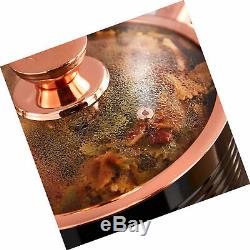 Tower Rose Gold Pot and Pan Set, Non Stick and Easy to Clean, Black, 5 Pieces