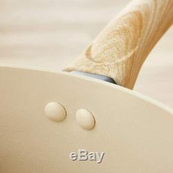 Tower Scandi Pots and Pans Set, Non Stick with Soft Touch Wood Effect Handles