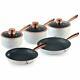 Tower T800064WR 5pce Non-Stick Pan Set Marble and Rose Gold Brand New