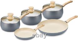 Tower T800072G Scandi Induction Pots and Pans Set, Non Stick, Soft Touch Wood 5