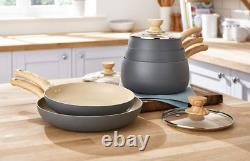 Tower T800072G Scandi Induction Pots and Pans Set, Non Stick, Soft Touch Wood 5