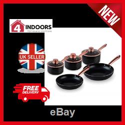 Tower T800140RB Linear 5 Piece Non-Stick Pan Set in Black and Rose Gold Brand