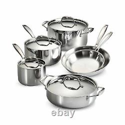 Tramontina 80116 248DS Cookware Set Stainless Steel Tri Ply Clad 10 Piece New