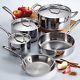Tramontina 8pc Stainless Steel Tri-Ply Clad Fry Pan Set New