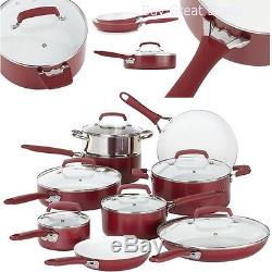 Utensils 15 pc Non Stick Ceramic Cookware Complete Nonstick Pots and Pans Set