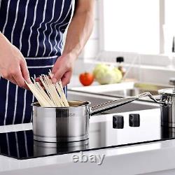 Velaze Mayne 12pc Cookware Stainless Steel Casserole Pans Set Saucepan Pot Lid