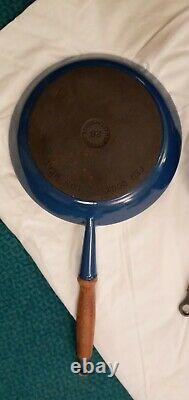 Vintage Cast Iron Blue Le Crueset Pot And Pan Set